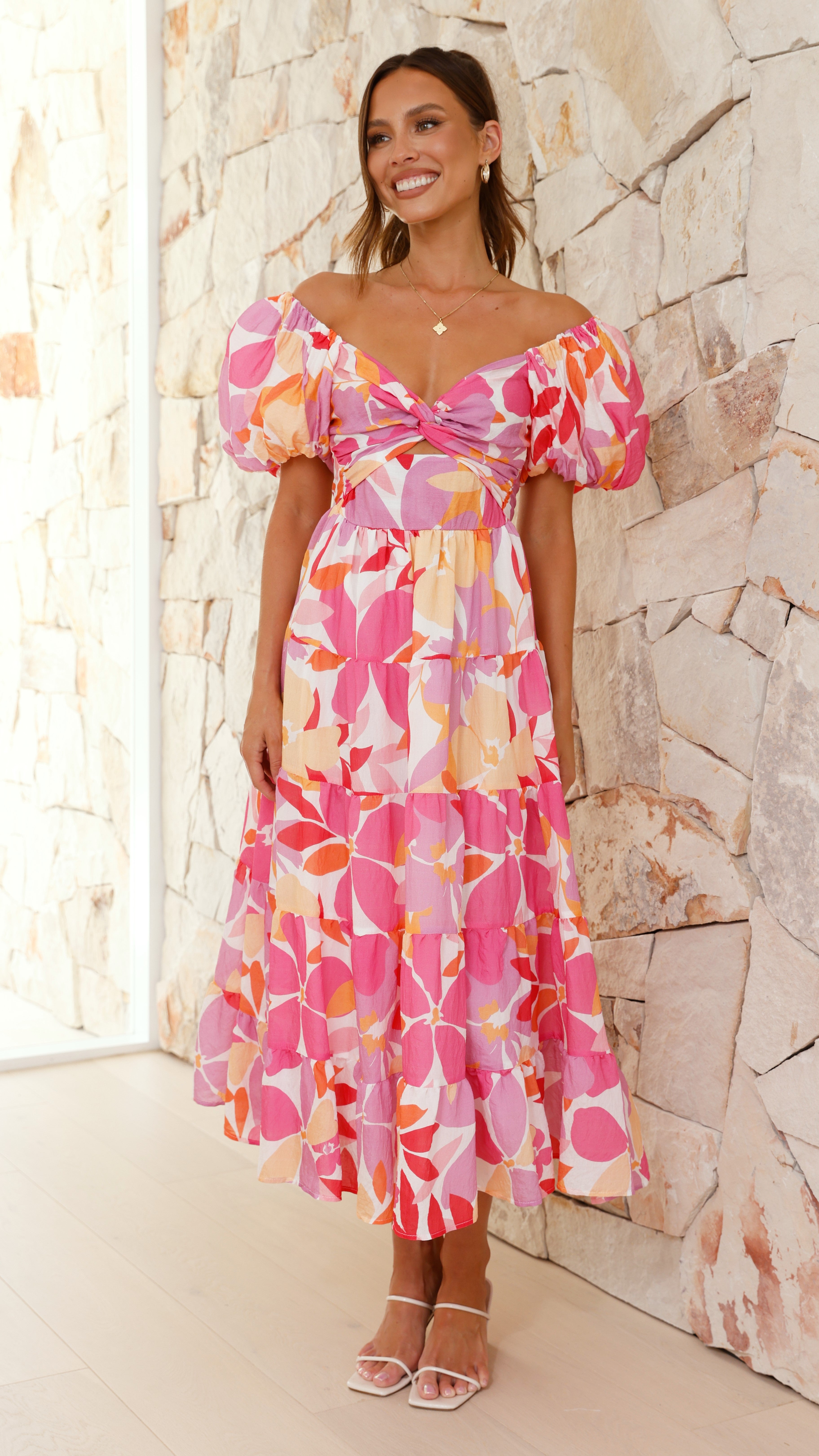 Zahrah Maxi Dress - Pink / Lilac Floral - Billy J