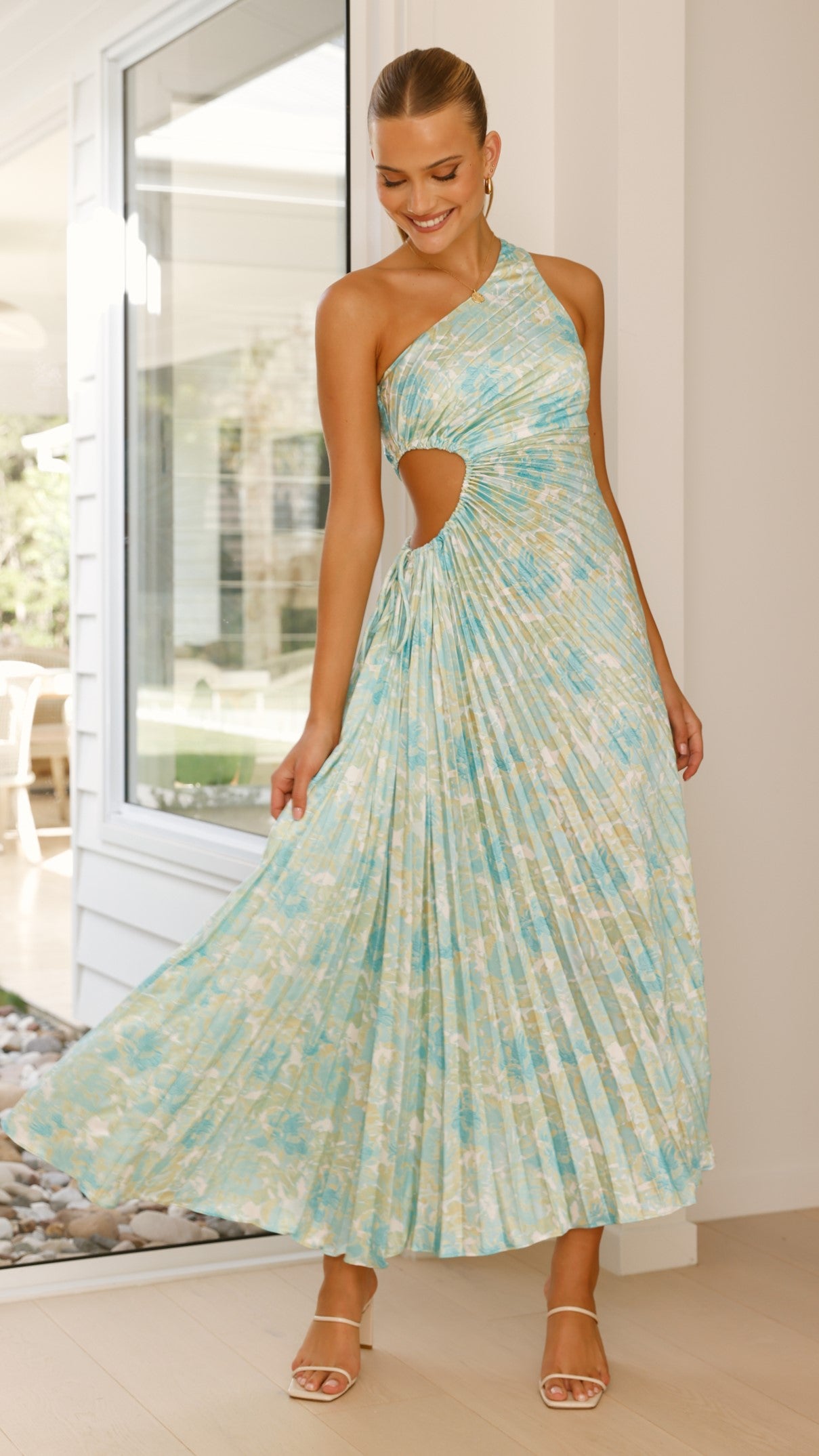 Laken Maxi Dress - Green Floral - Billy J