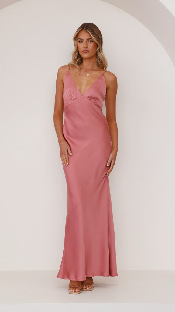 Ziah Maxi Dress - Baked Rose - Billy J