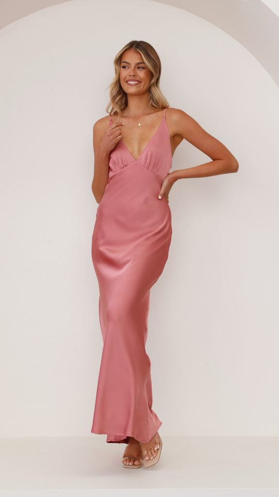 Ziah Maxi Dress - Baked Rose - Billy J