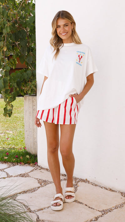 Load image into Gallery viewer, Sardinia Top &amp; Shorts Set - Lobster - Billy J
