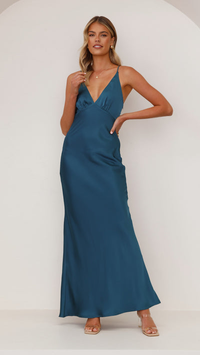 Load image into Gallery viewer, Ziah Maxi Dress - Teal - Billy J
