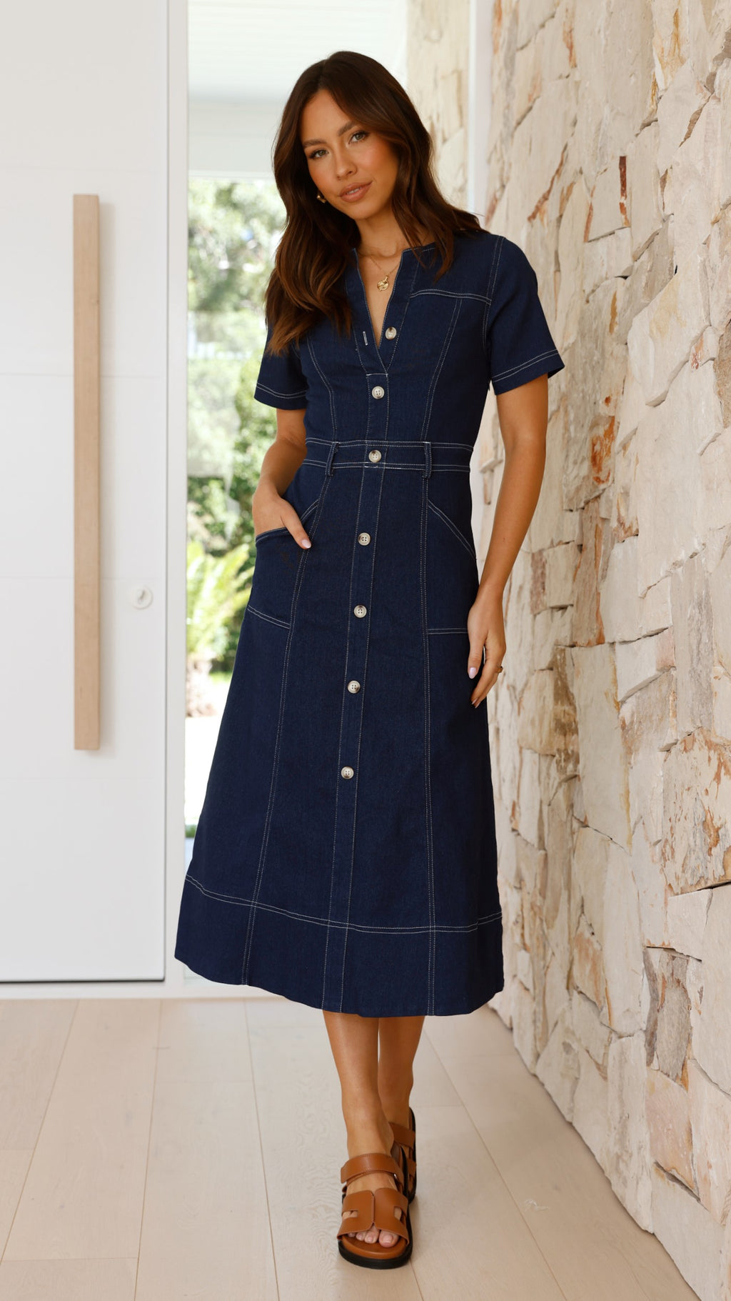 Laddie Midi Dress - Indigo - Billy J