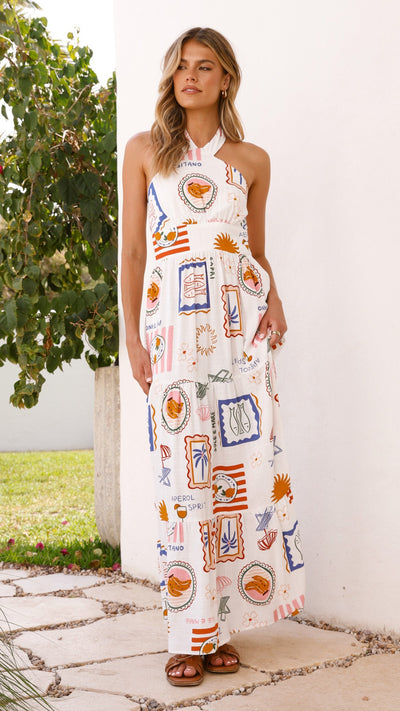 Load image into Gallery viewer, Athea Maxi Dress - Ocean Oasis Print - Billy J
