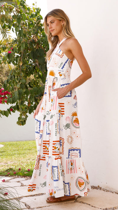 Load image into Gallery viewer, Athea Maxi Dress - Ocean Oasis Print - Billy J
