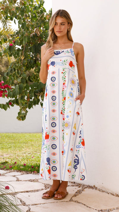 Load image into Gallery viewer, Mgra Maxi Dress - Blue Print - Billy J
