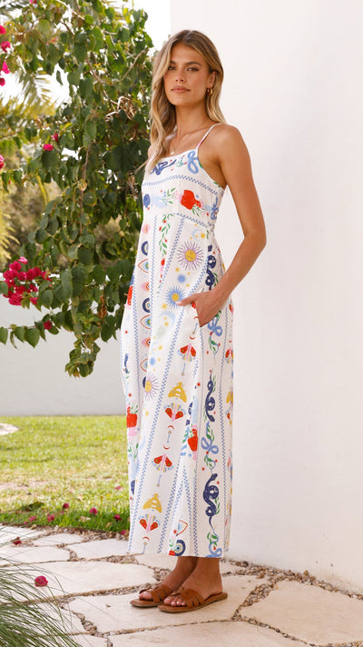 Load image into Gallery viewer, Mgra Maxi Dress - Blue Print - Billy J
