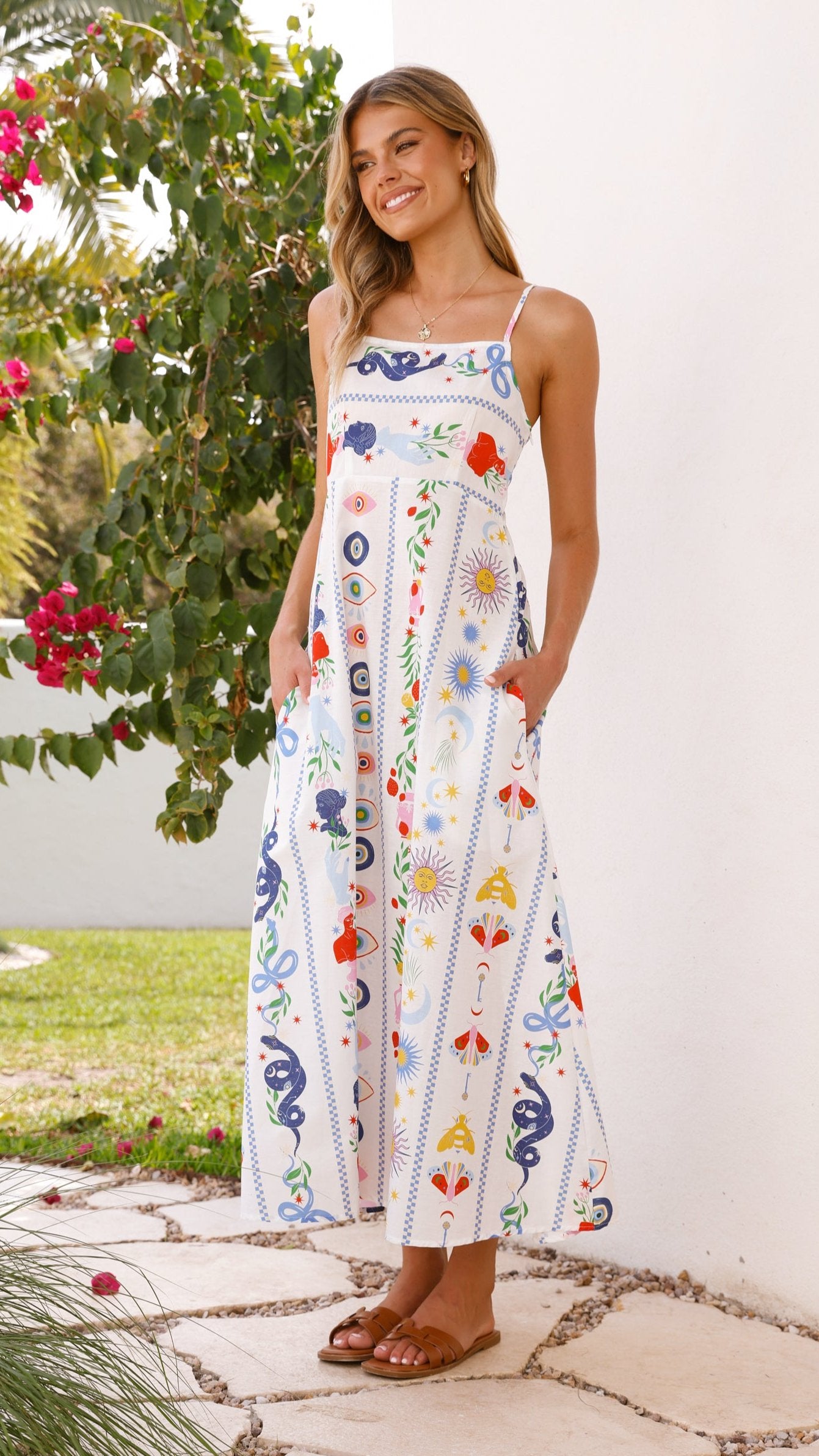 Mgra Maxi Dress - Blue Print - Billy J