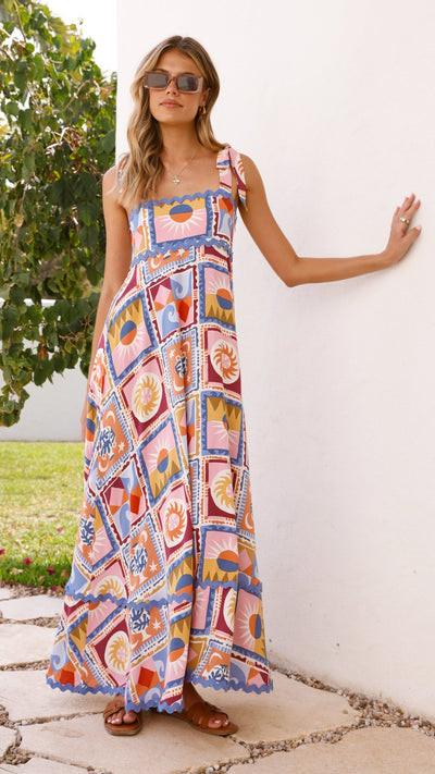 Load image into Gallery viewer, Rhodes Maxi Dress - Multi - Billy J
