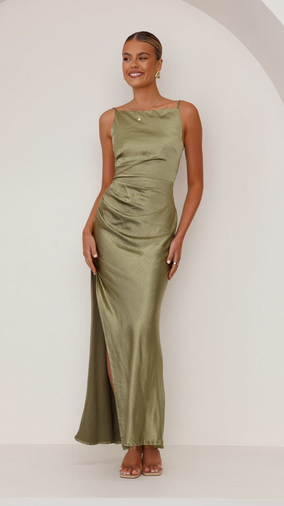 Ava Maxi Dress - Olive - Billy J