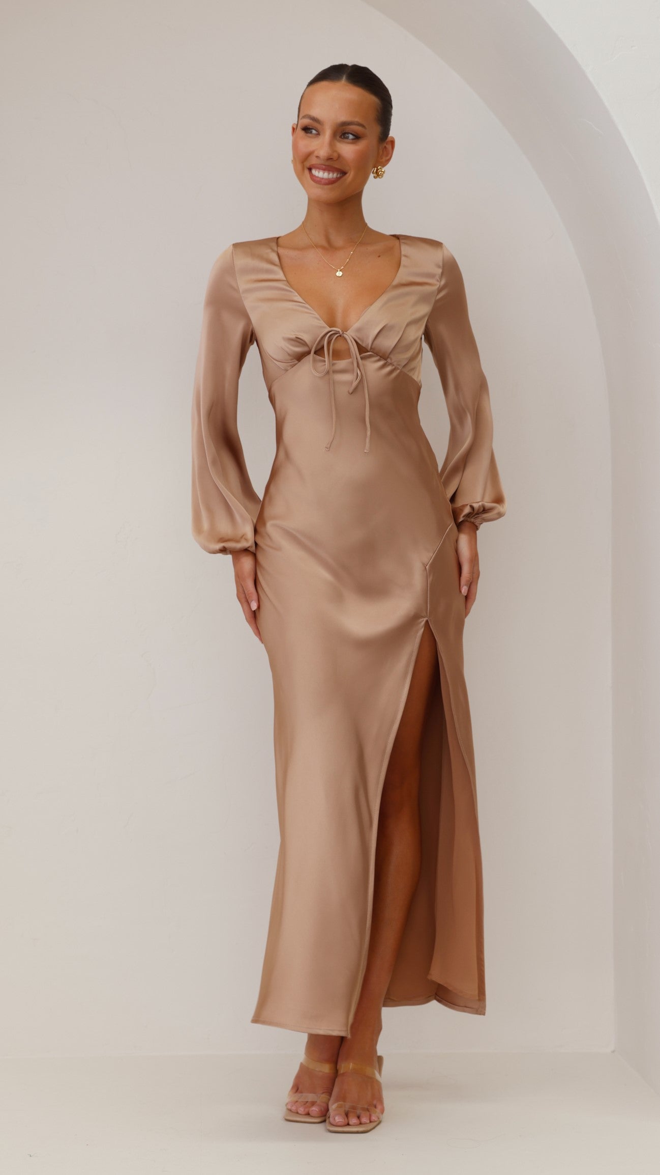 Brigitte Maxi Dress - Latte - Billy J