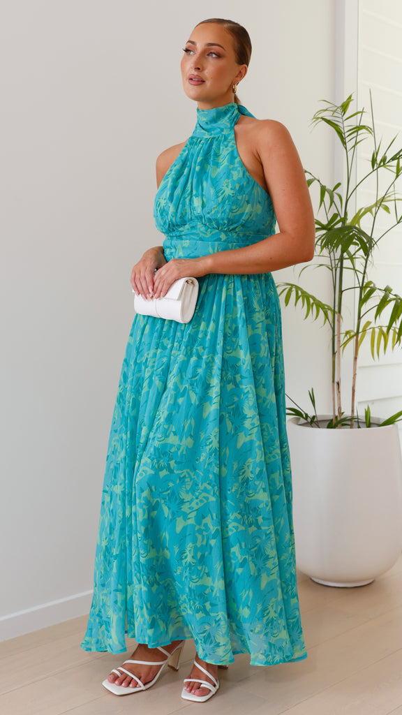 Zahava Maxi Dress - Green Floral - Billy J