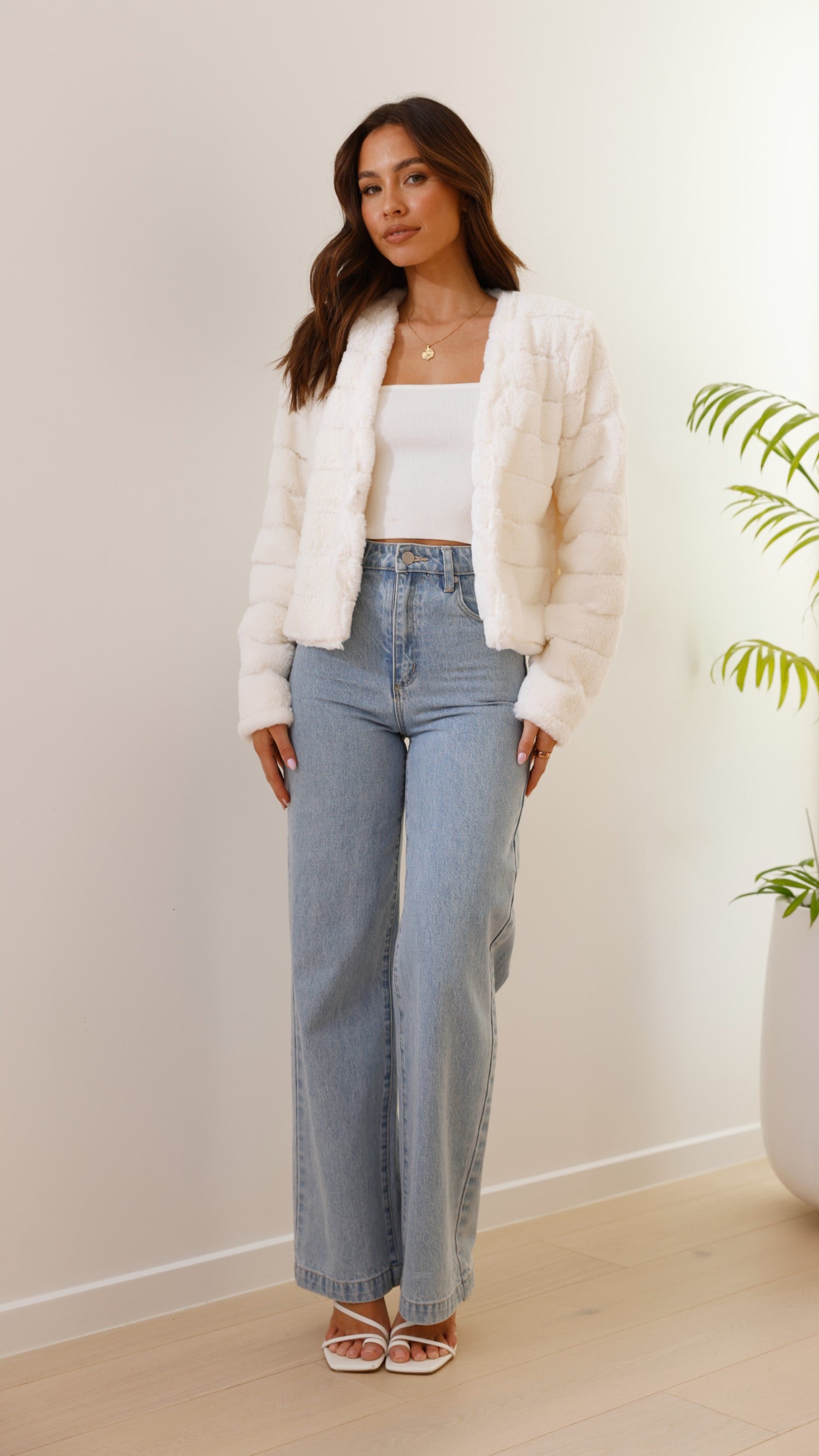 Tully Crop Jacket - White - Billy J