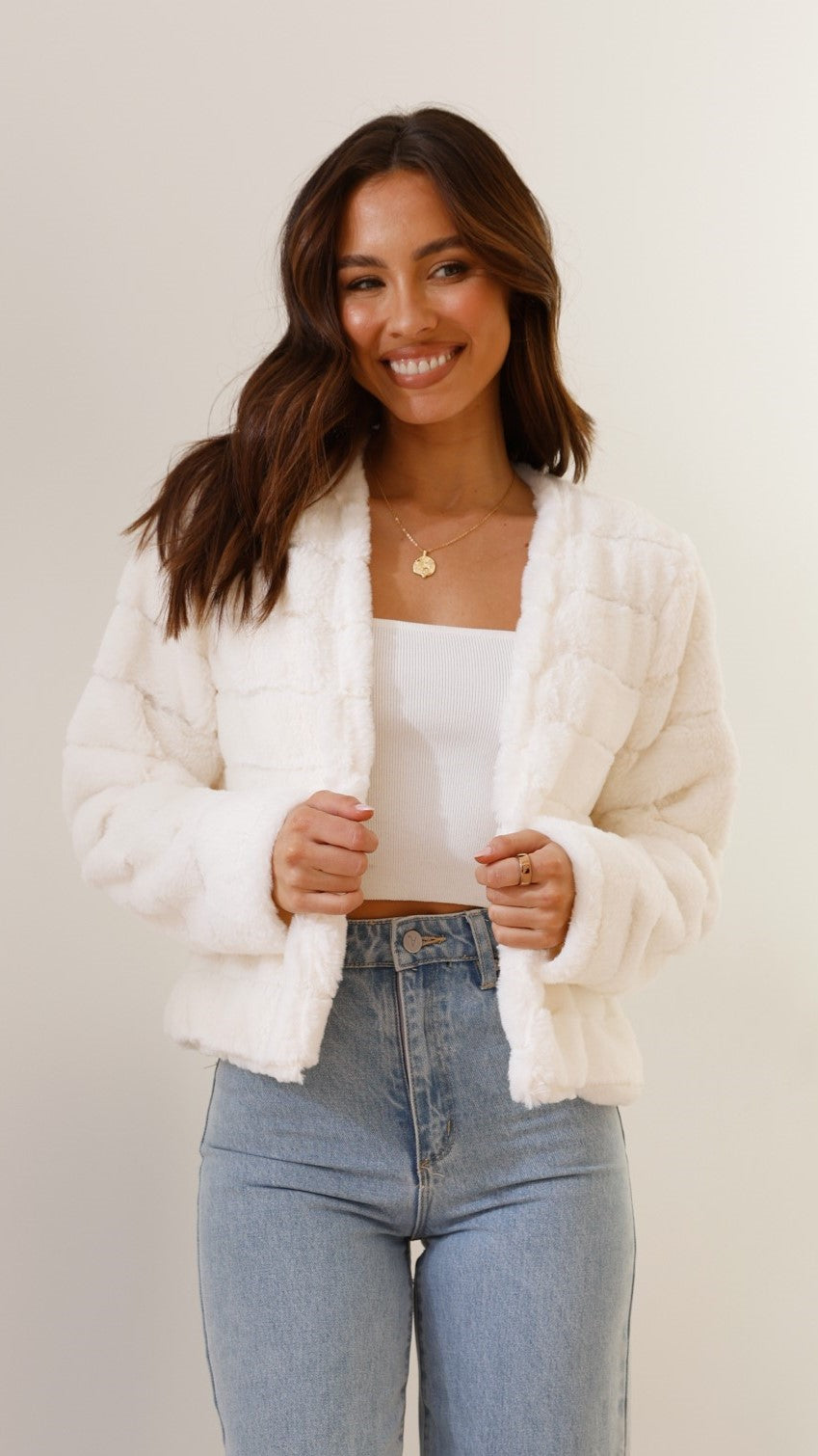 Tully Crop Jacket - White - Billy J