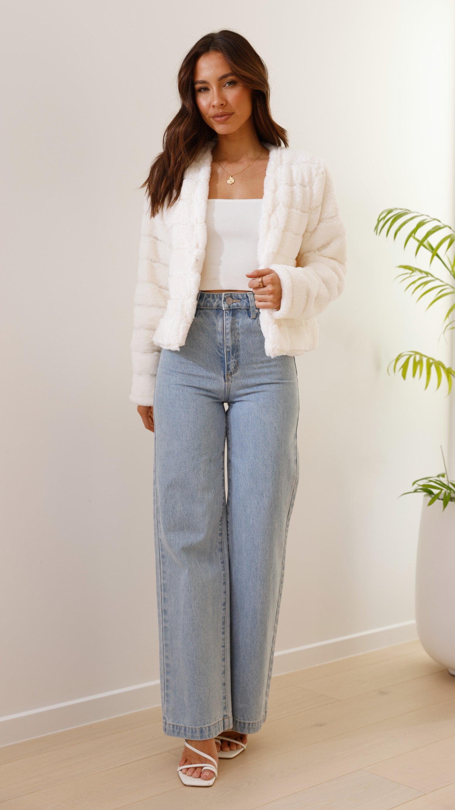 Tully Crop Jacket - White - Billy J