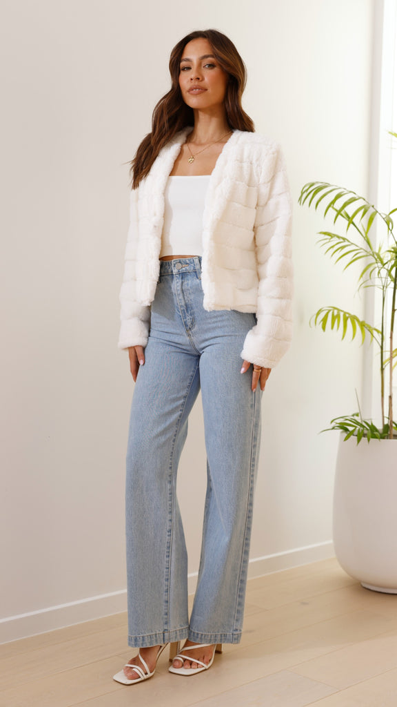 Tully Crop Jacket - White - Billy J