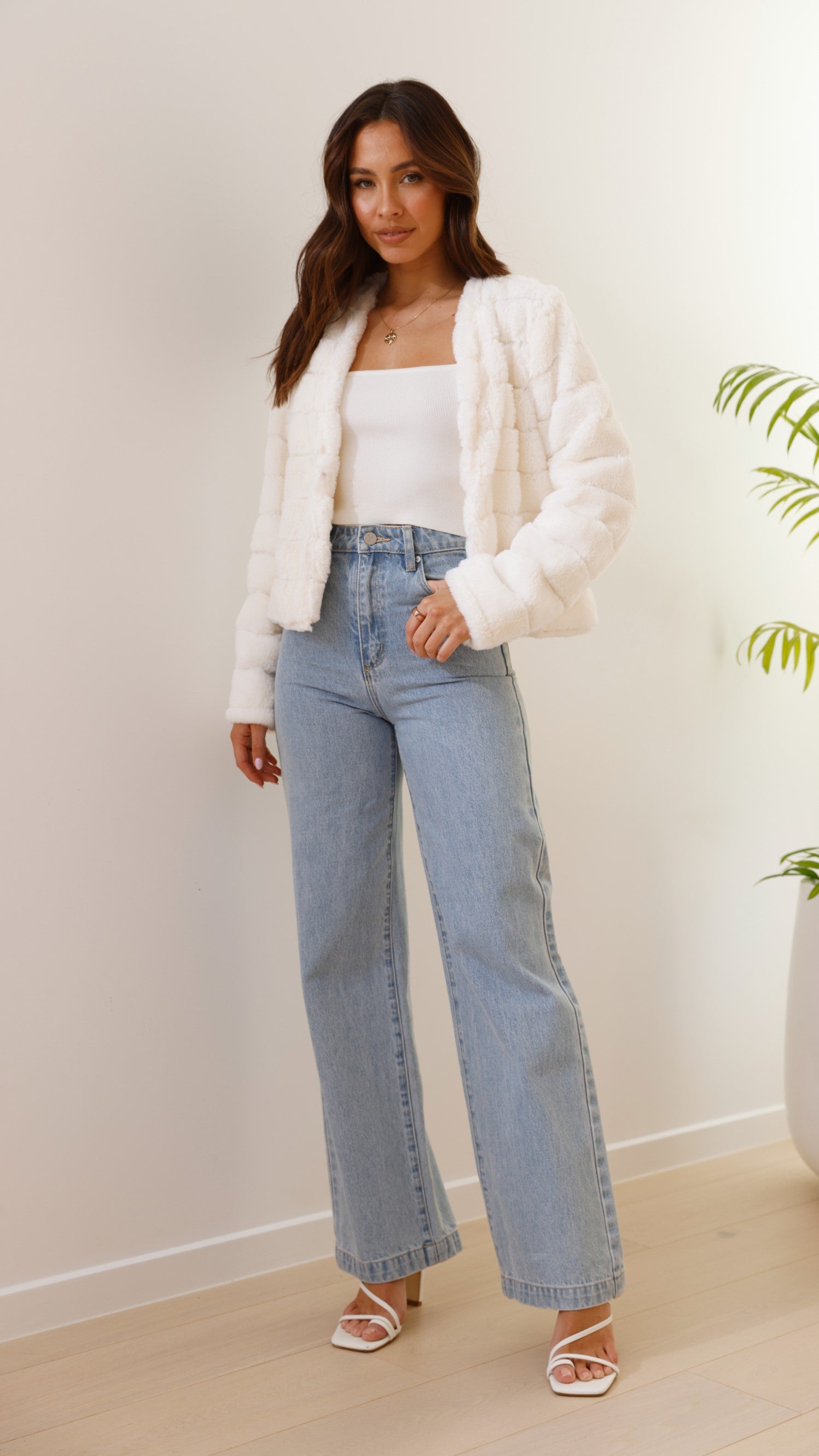 Tully Crop Jacket - White - Billy J