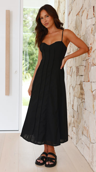 Load image into Gallery viewer, Ilenna Midi Dress - Black - Billy J
