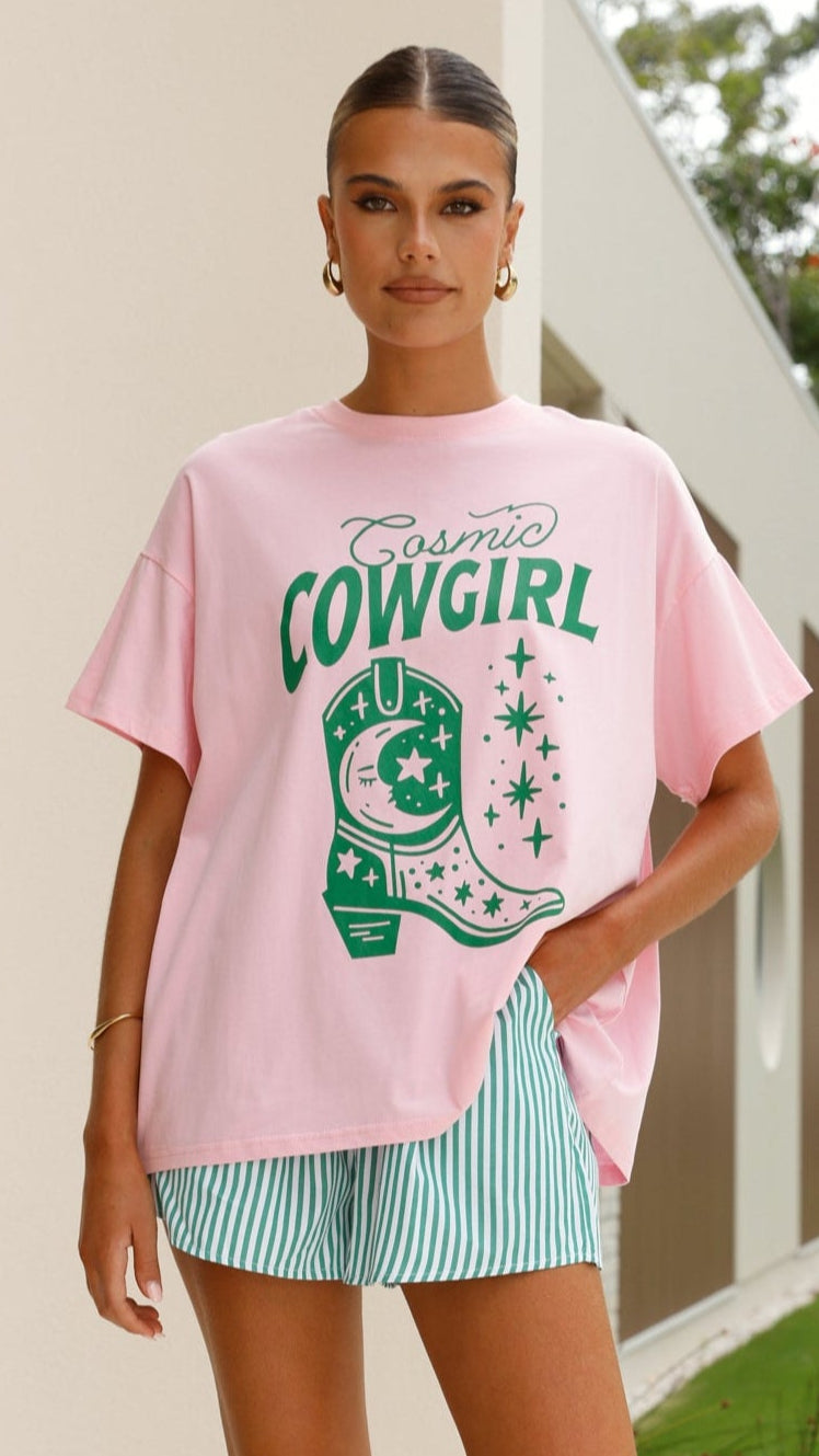 Cosmic Cowgirl Top and Shorts Set - Pink/Green - Billy J