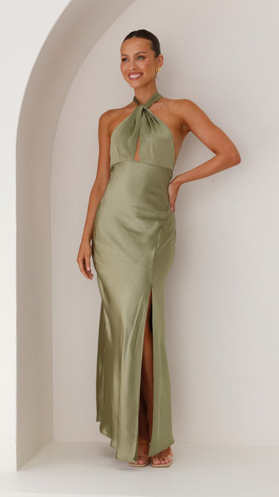 Load image into Gallery viewer, Amalia Maxi Dress - Olive - Billy J
