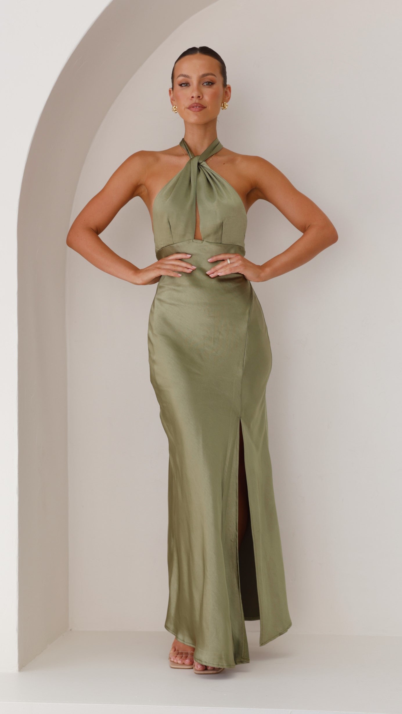 Amalia Maxi Dress - Olive - Billy J