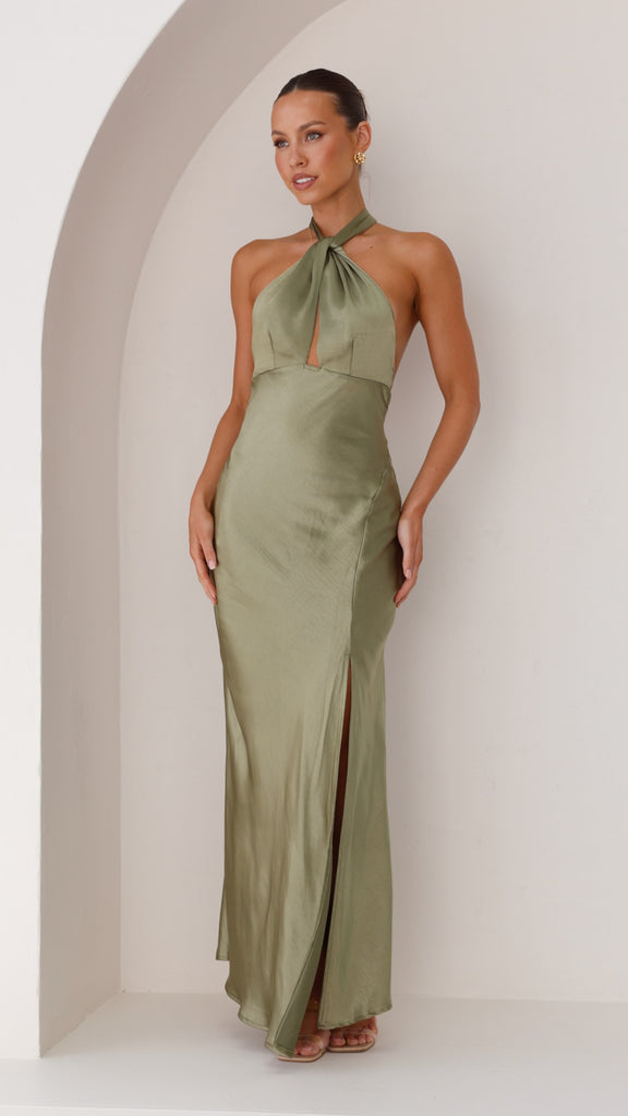 Amalia Maxi Dress - Olive - Billy J