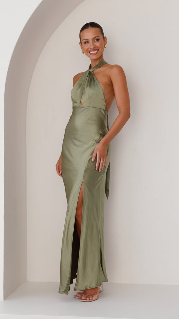 Amalia Maxi Dress - Olive - Billy J