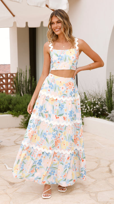 Load image into Gallery viewer, Sloane Maxi Skirt - Blue Summer - Billy J
