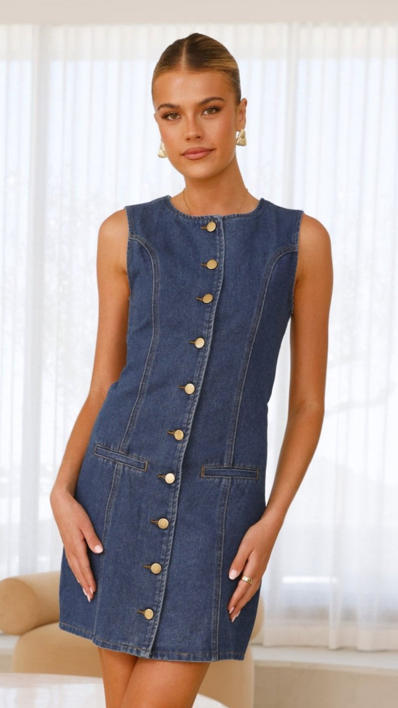 Nicoletta Mini Dress - Denim - Billy J