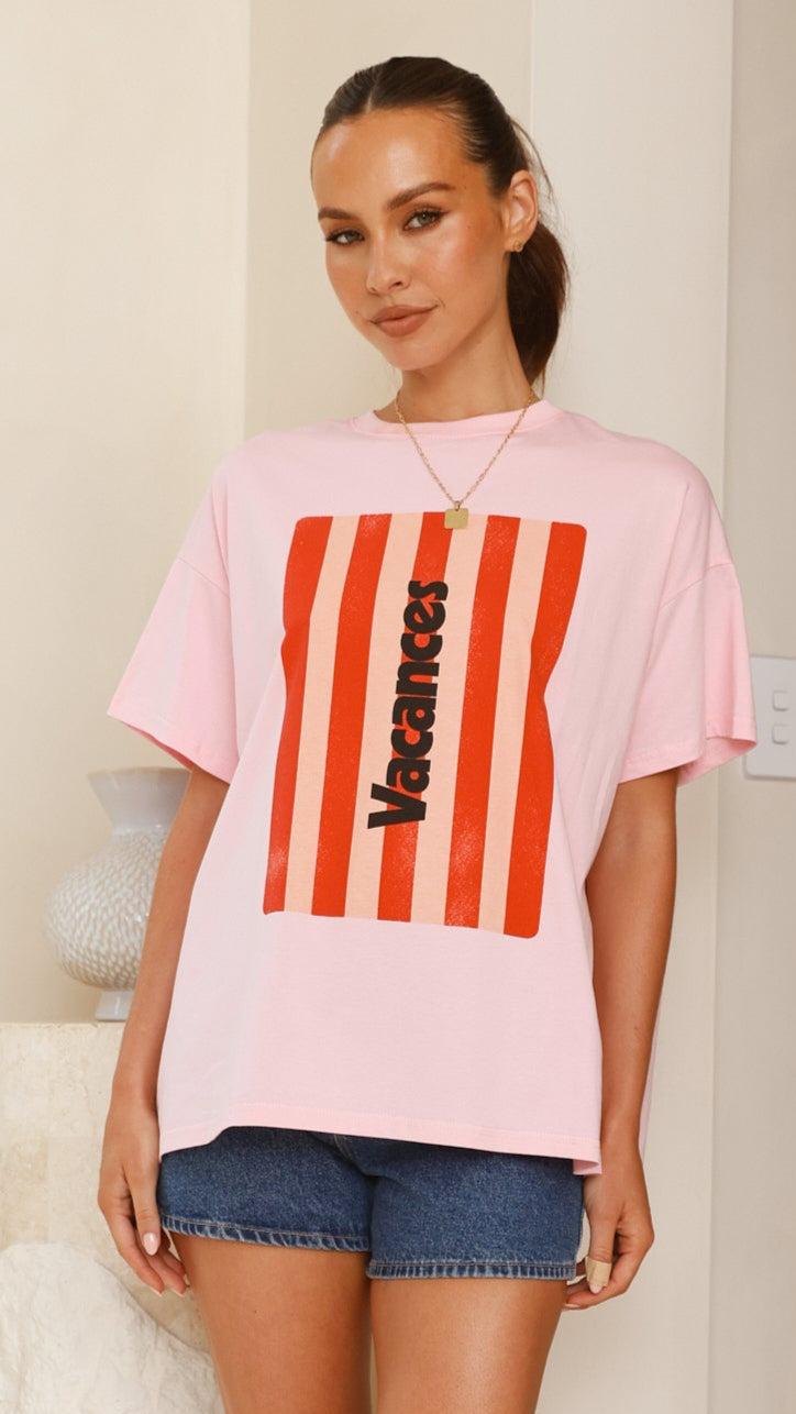 Vacances Tee - Pink - Billy J