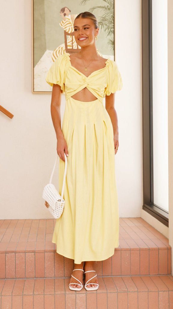 Christina Maxi Dress - Lemon - Billy J