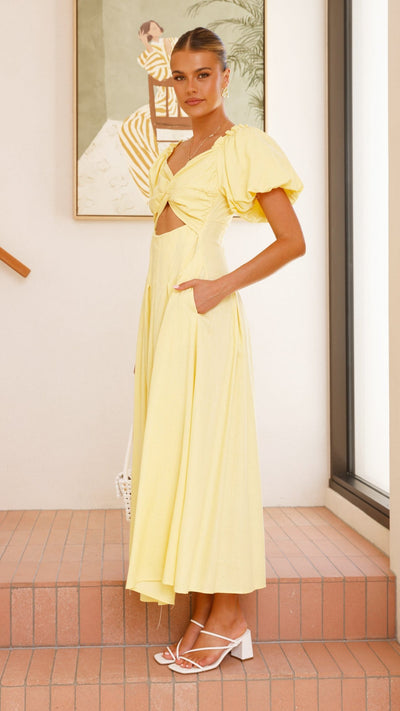 Load image into Gallery viewer, Christina Maxi Dress - Lemon - Billy J
