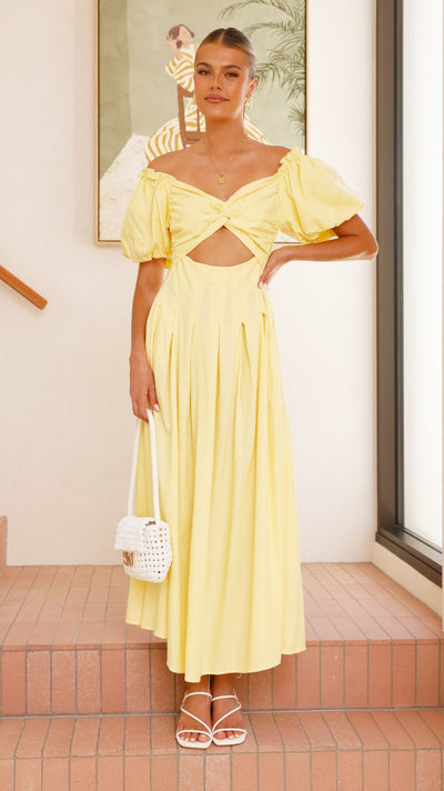 Load image into Gallery viewer, Christina Maxi Dress - Lemon - Billy J
