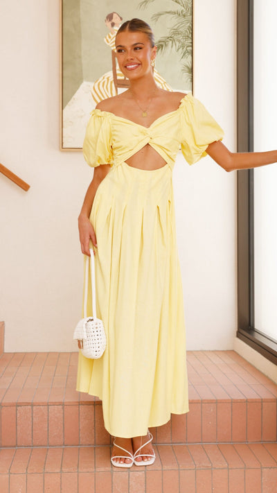 Load image into Gallery viewer, Christina Maxi Dress - Lemon - Billy J
