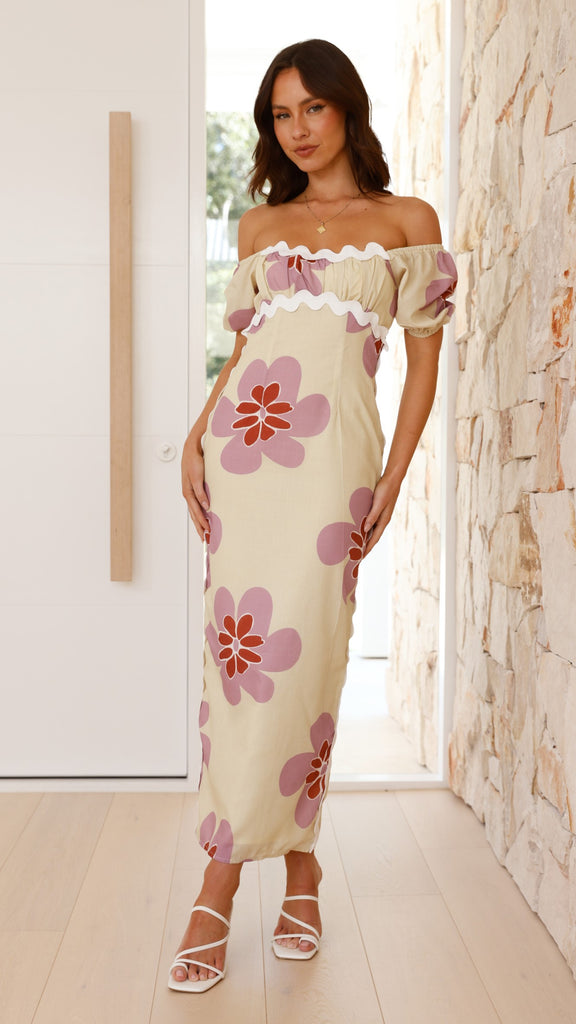 Seneca Maxi Dress - Butter/Pink Floral - Billy J