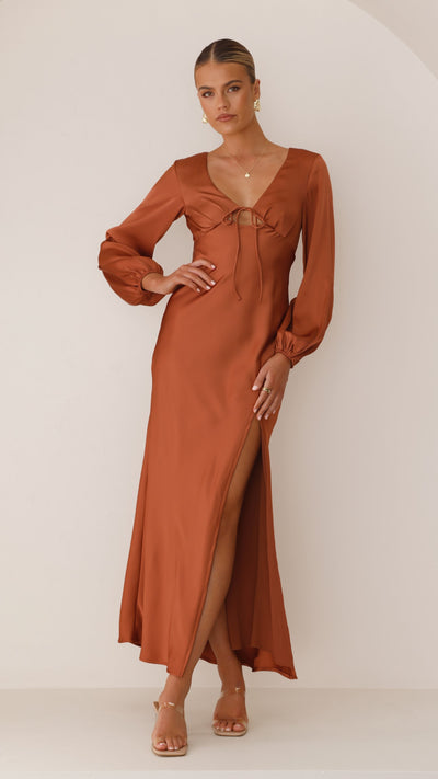 Load image into Gallery viewer, Brigitte Maxi Dress - Copper - Billy J
