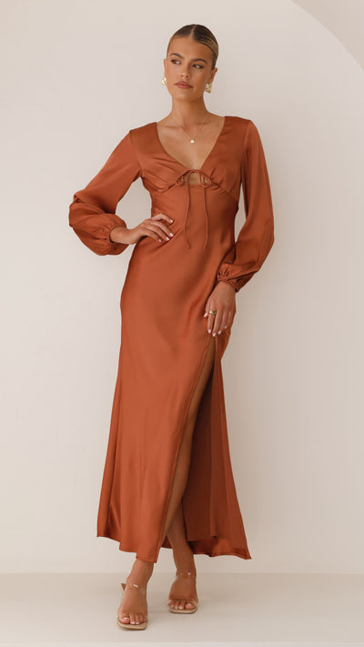 Load image into Gallery viewer, Brigitte Maxi Dress - Copper - Billy J
