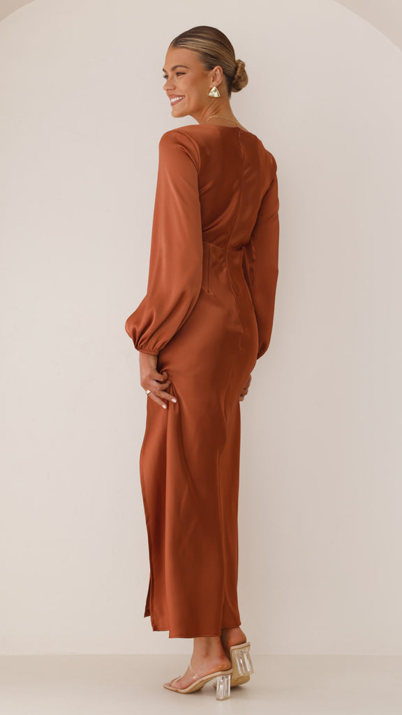 Brigitte Maxi Dress - Copper - Billy J