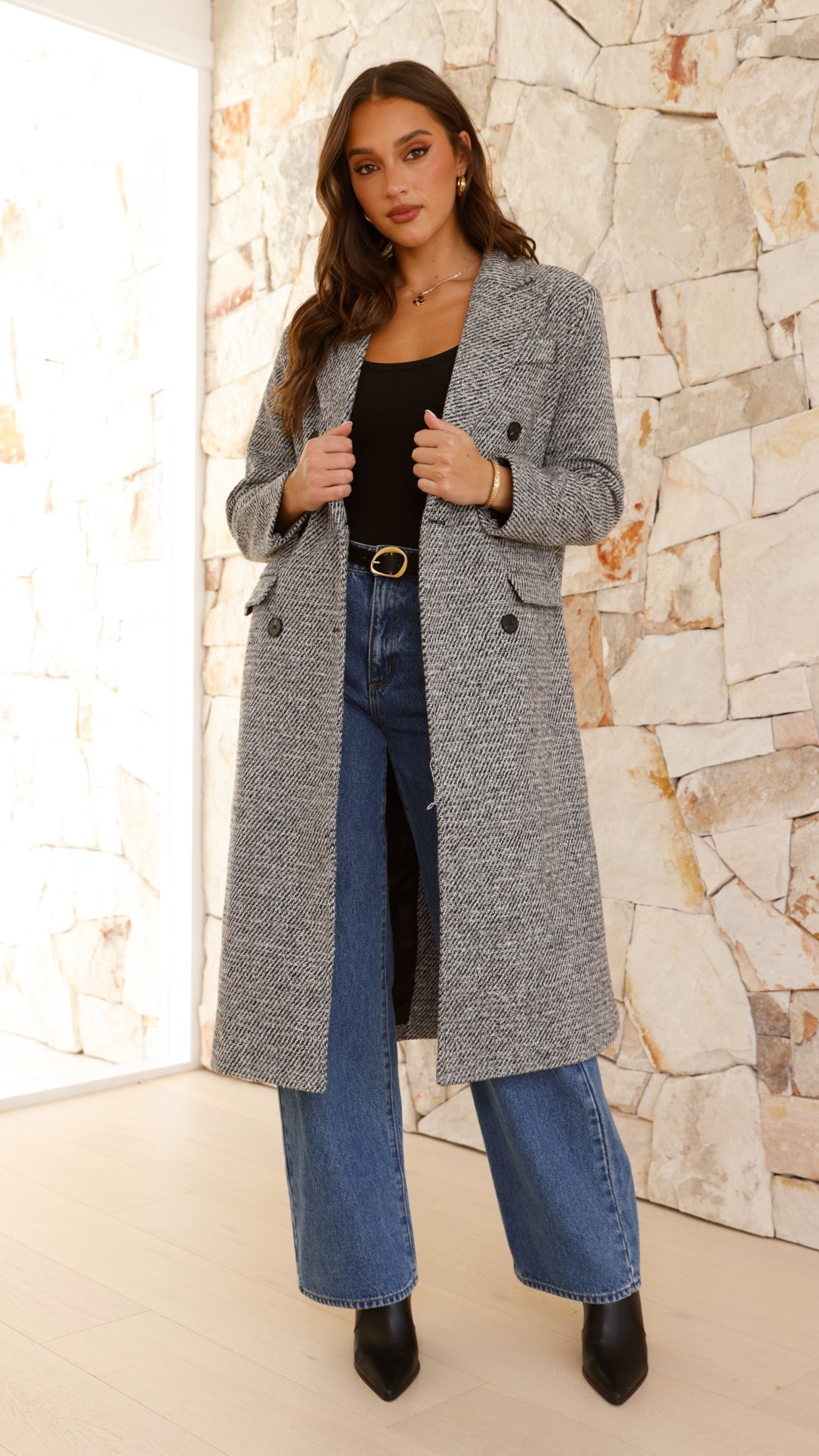 Jayla Longline Coat - Grey - Billy J