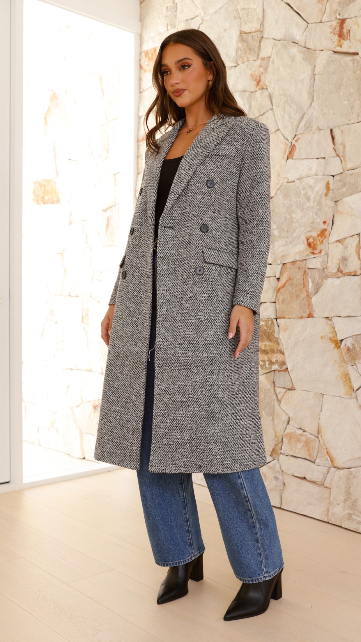 Jayla Longline Coat - Grey - Billy J