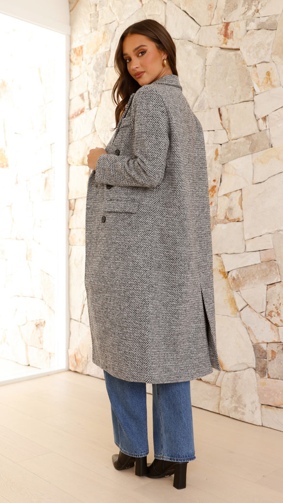 Jayla Longline Coat - Grey - Billy J