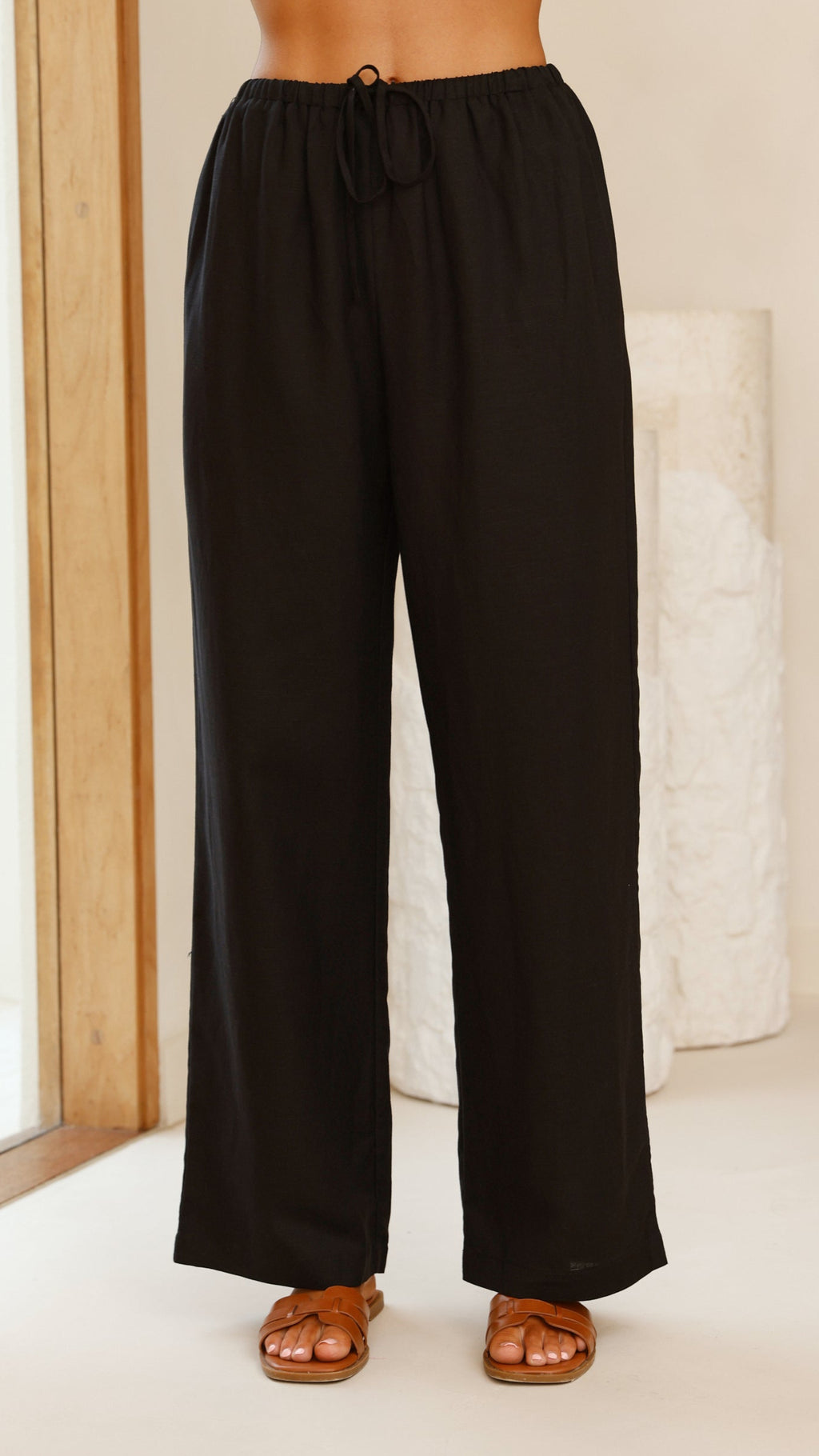 Neola Linen Pants - Black - Billy J