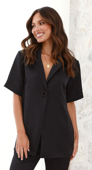 Imogen Button Shirt - Black