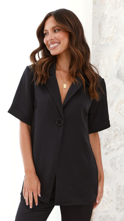 Load image into Gallery viewer, Imogen Button Shirt - Black - Billy J
