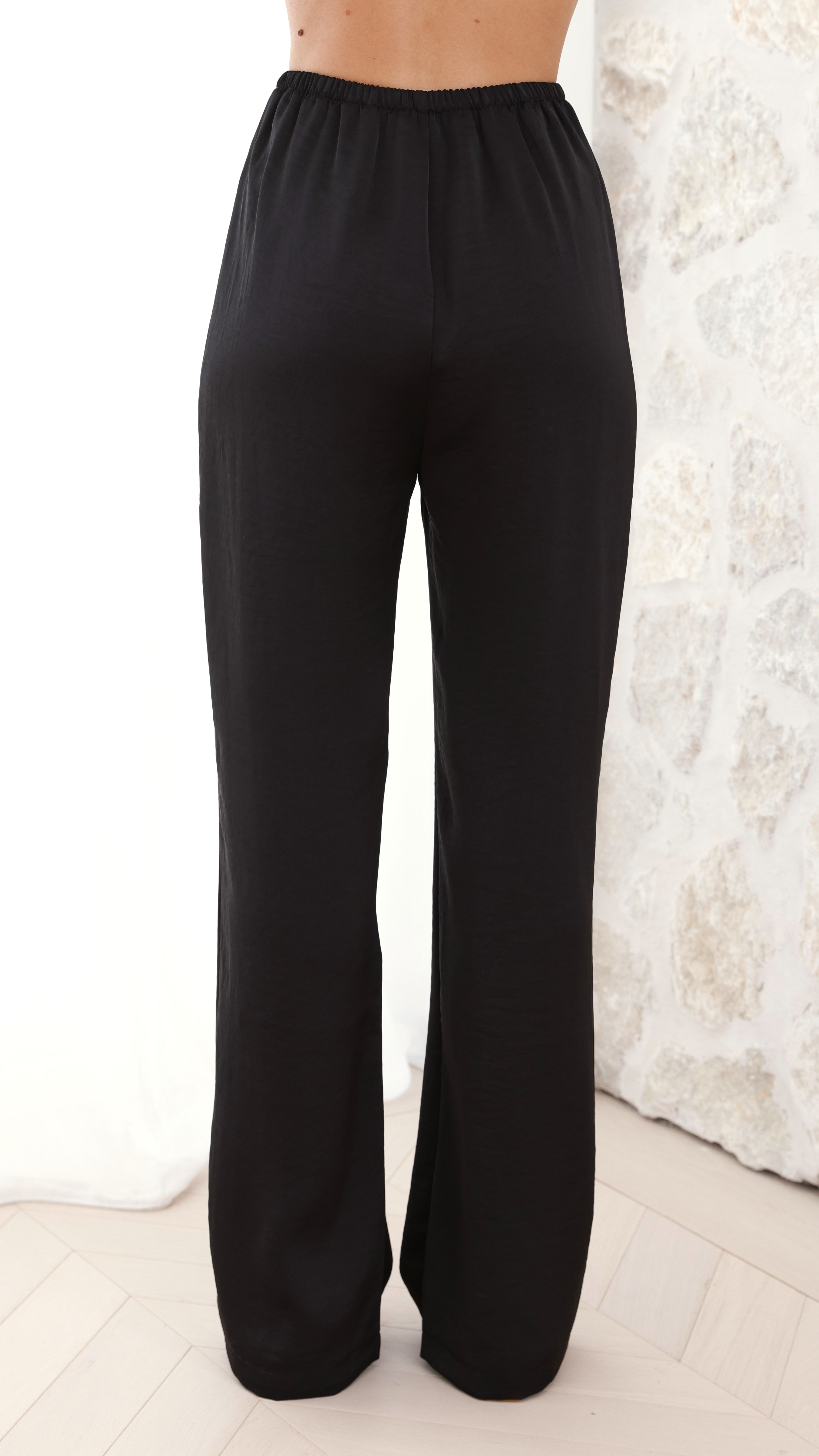 Imogen Button Pants - Black - Billy J