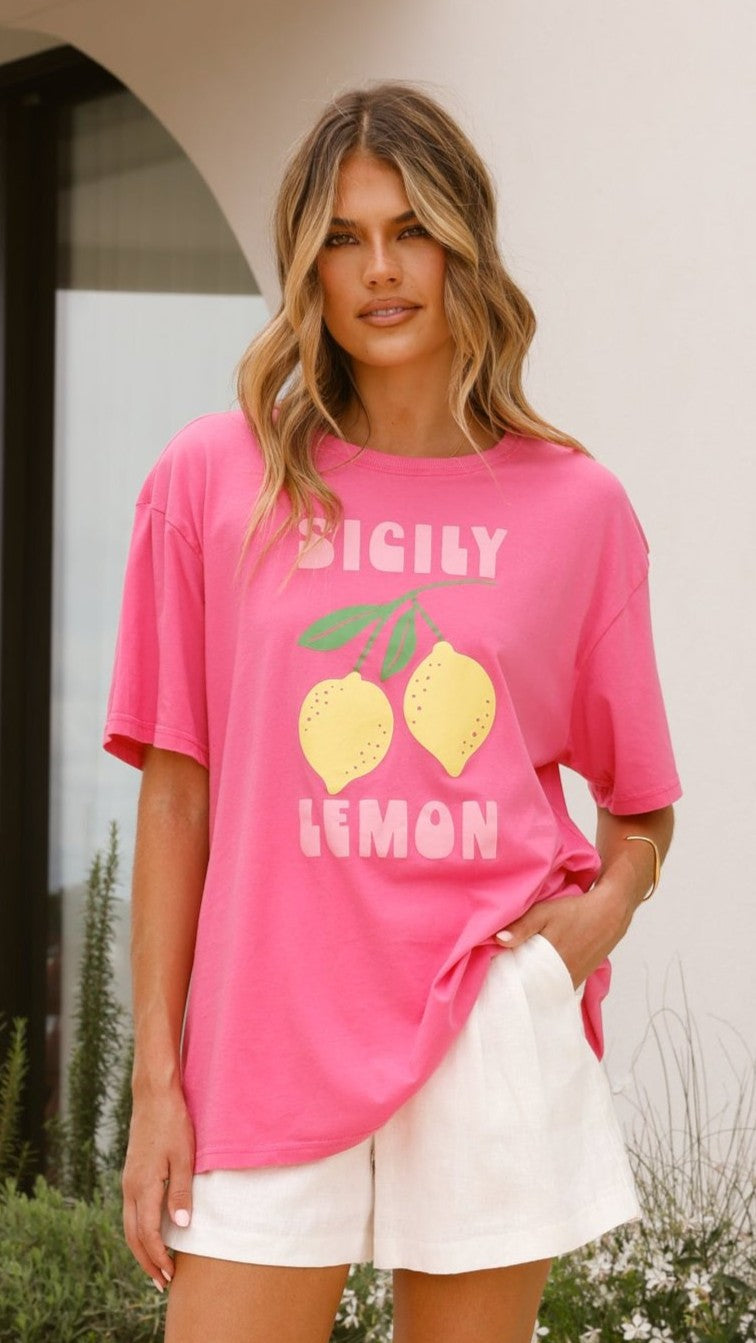 Sicily Lemon Tee - Pink - Billy J