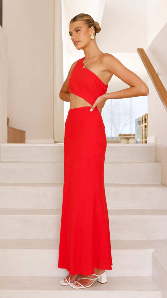 Abia Maxi Dress - Red - Billy J