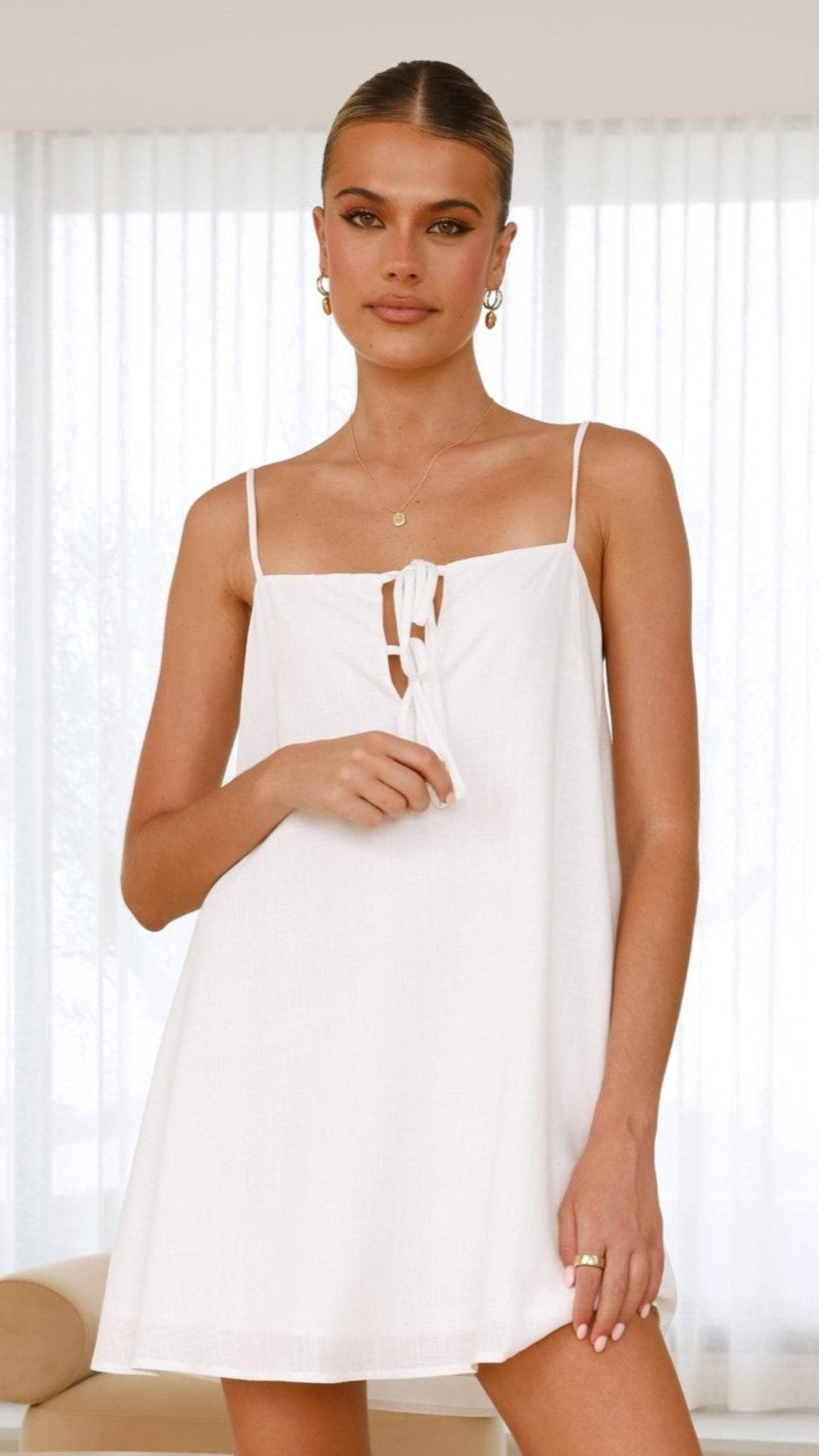 Yumiko Mini Dress - White - Billy J