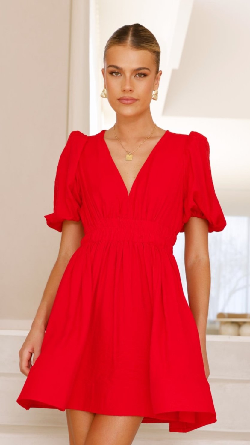 Erin Mini Dress - Red - Billy J