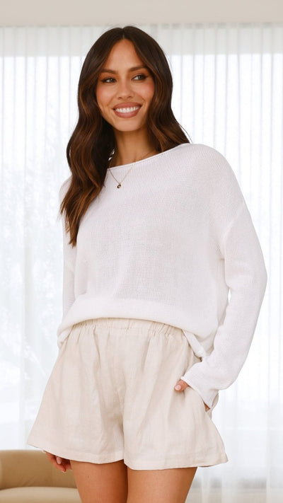 Load image into Gallery viewer, Lakoa Knit Top - White - Billy J
